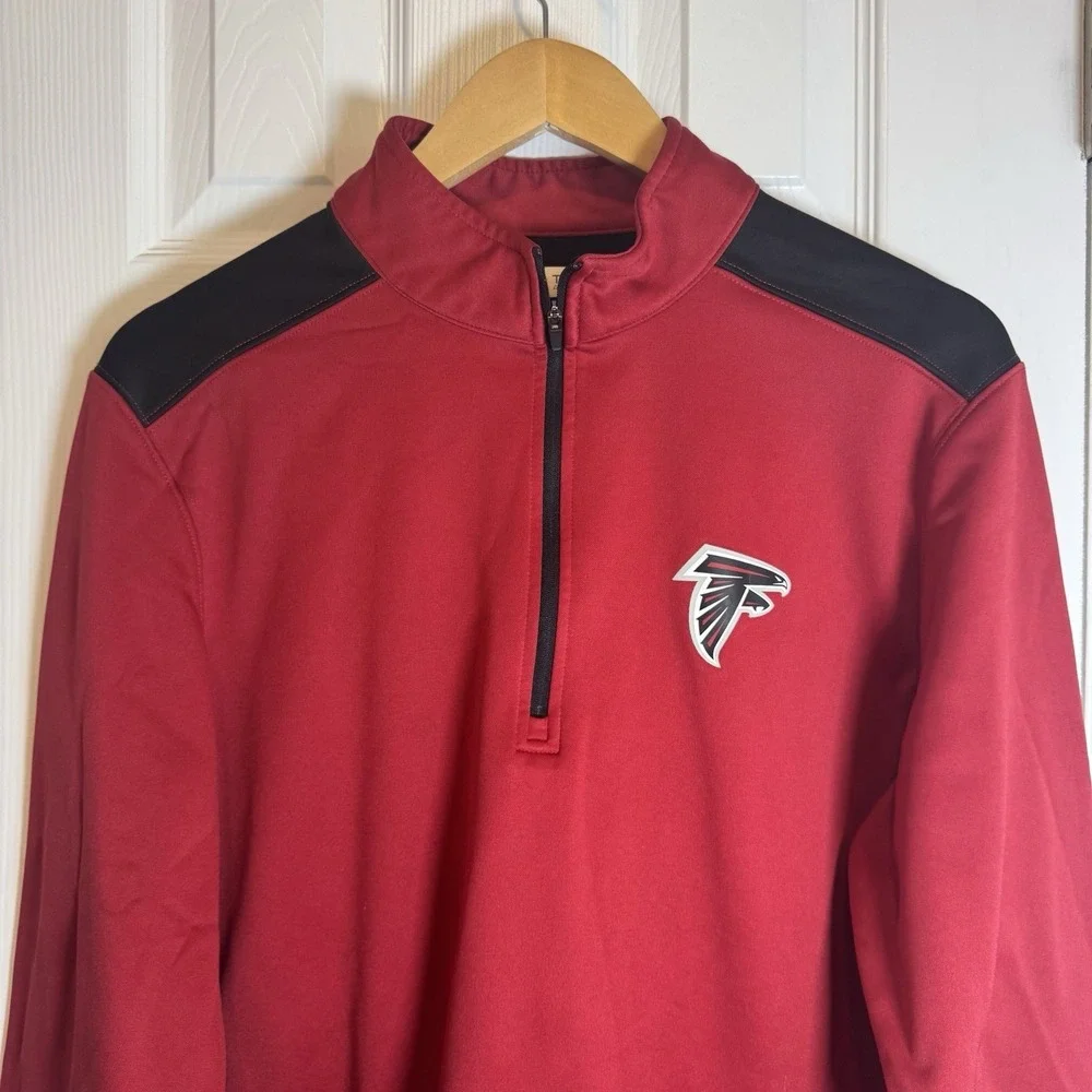 NFL Team Apparel Atlanta Falcons Quarter Zip‎ Dri Fit Pullover Jacket Size Large